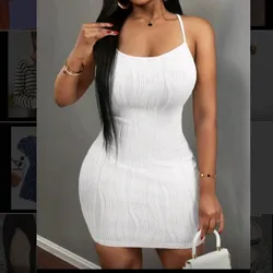 Vestido blanco acanalado