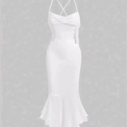 Vestido blanco doble tela