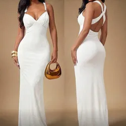 Vestido blanco espalda cruzada