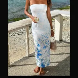 Vestido blanco top con flores