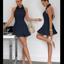 Vestido camisero azul marino