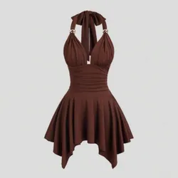Vestido carmelita con picos