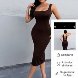 Vestido carmelita de espalda descubierta