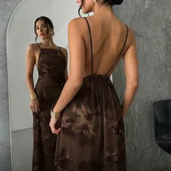 Vestido carmelita floreado