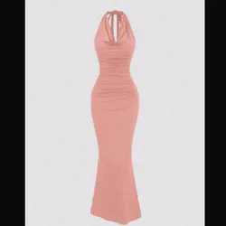 Vestido color salmon cola de sirena