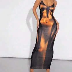 Vestido con impresión  de mapa
