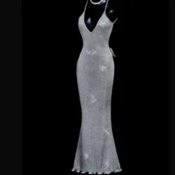 Vestido de brillo con lazo trasero