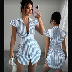 Vestido de raya con mangas
