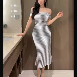 Vestido de raya de mangas