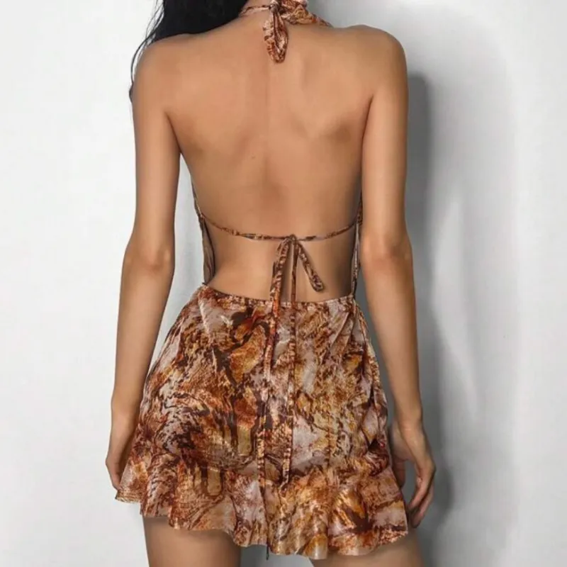 Vestido estampado carmelita