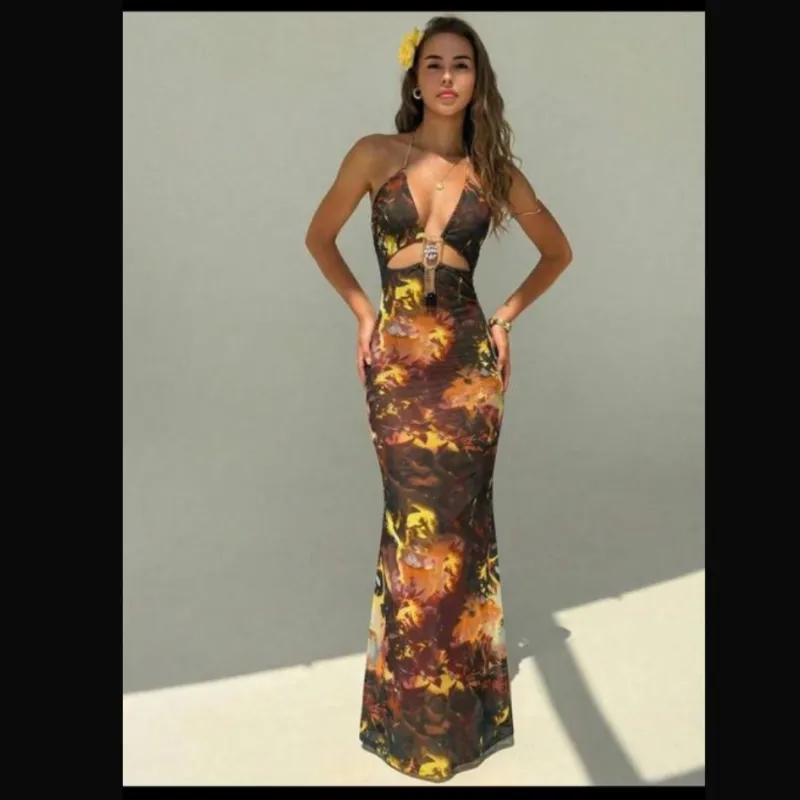 Vestido estampado otoñal