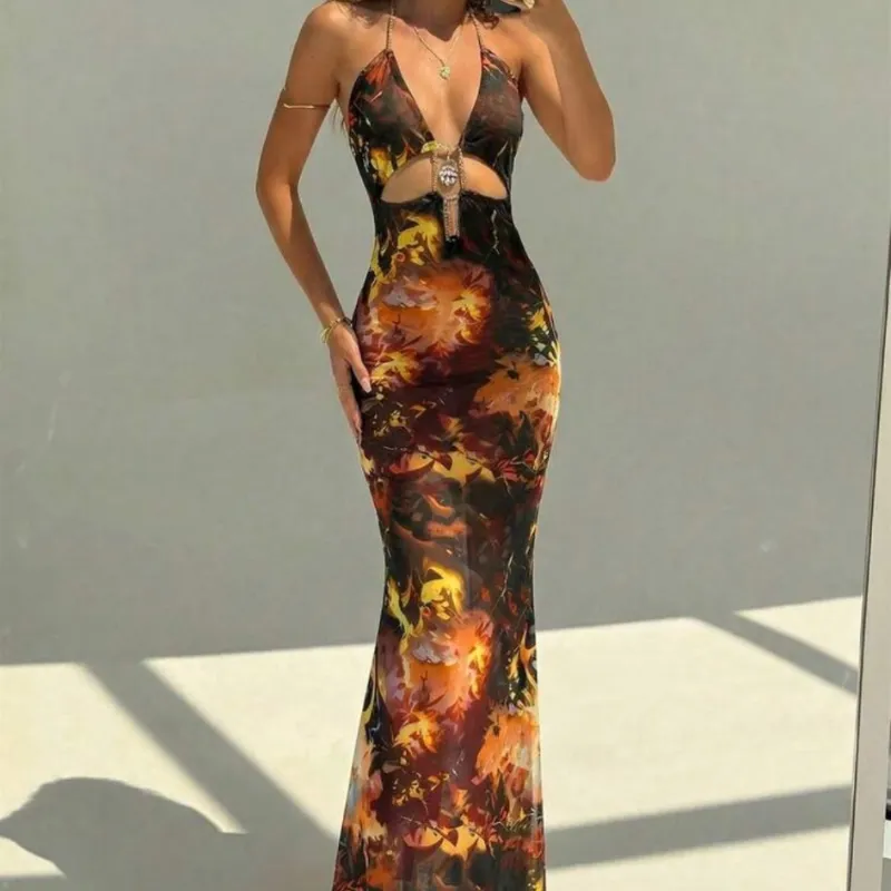 Vestido estampado otoñal