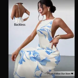 Vestido floral azul y blanco