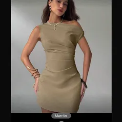 Vestido midi marròn
