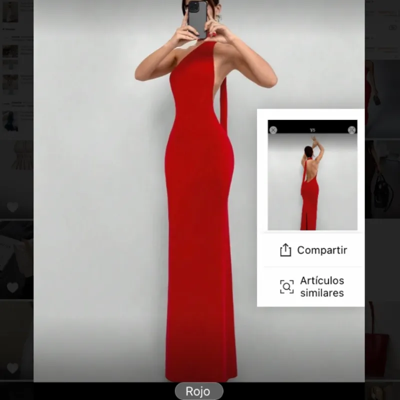 Vestido rojo banda al cuello
