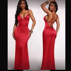 Vestido rojo satén