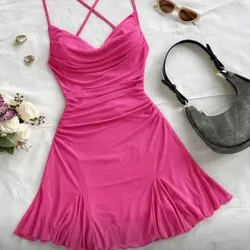 Vestido rosa fucsia