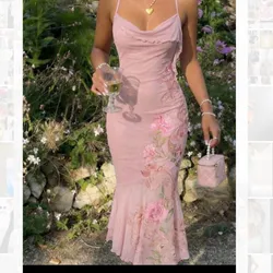 Vestido rosado con flores doble tela