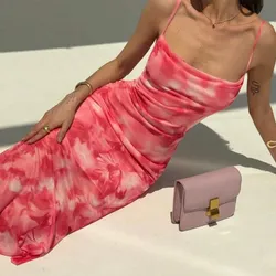 Vestido rosado estampado