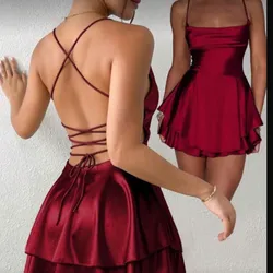 Vestido satén rojo