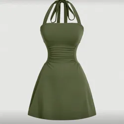 Vestido verde olivo