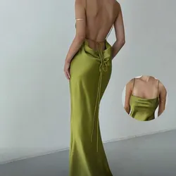 Vestido verde satén