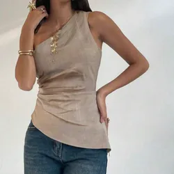 Blusa asimétrica  beige 