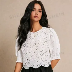 Blusa blanca de ojal