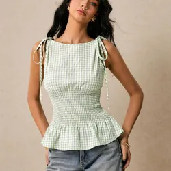Blusa blanca y verde 