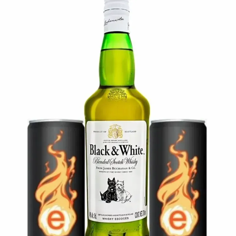 WHISKY BLACK & WHITE + 2 ENERGIZANTES