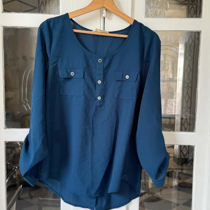Blusa 3/4 azul 