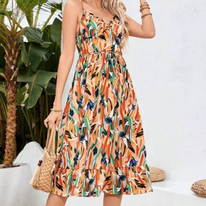 Vestido estampado multicolor 