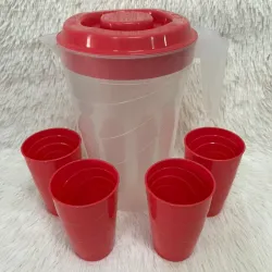 Juego de jarra de 3 litros con sus 4 vasos 