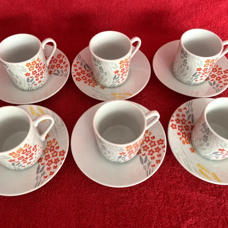 Juego de tazas con platicos 