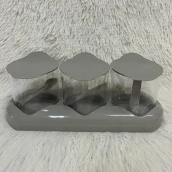 Set de 3 envases para especias con cucharitas