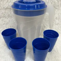 Juego de jarra de 3 litros con sus 4 vasos 