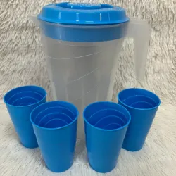 Juego de jarra de 3 litros con sus 4 vasos 