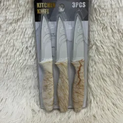 Set de 3 cuchillos con diseño de mármol
