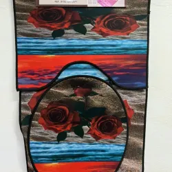 Set de 3 alfombras para baño con diseño