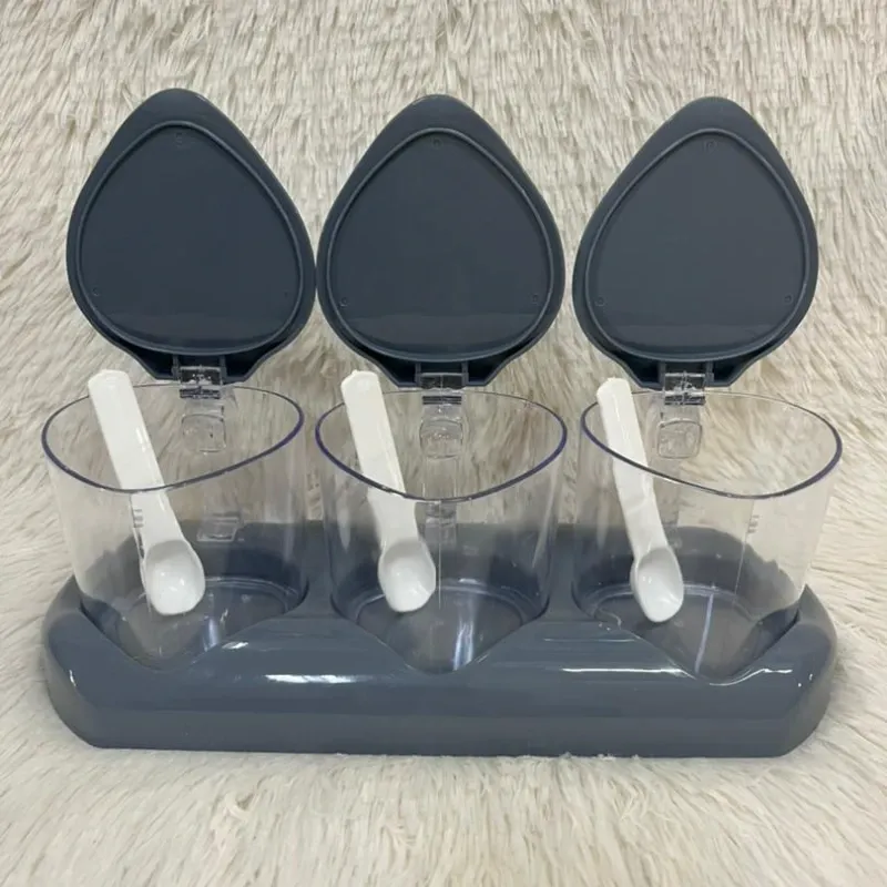 Set de 3 envases para especias con cucharitas