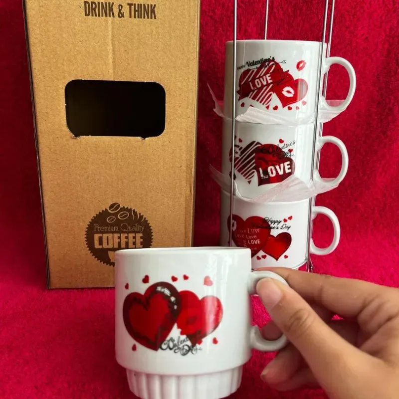 Juego de 4 tazas de té con soporte