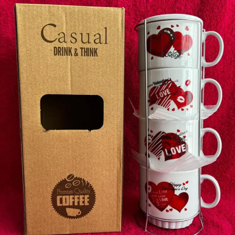 Juego de 4 tazas de té con soporte