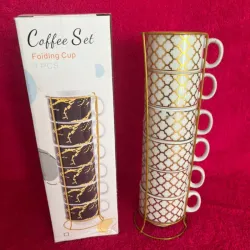 Juego de 6 tazas de café con soporte
