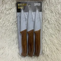 Set de 3 cuchillos con diseño de mármol 