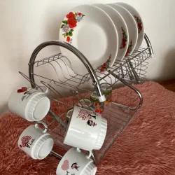 Platero de acero duradero y cromado 