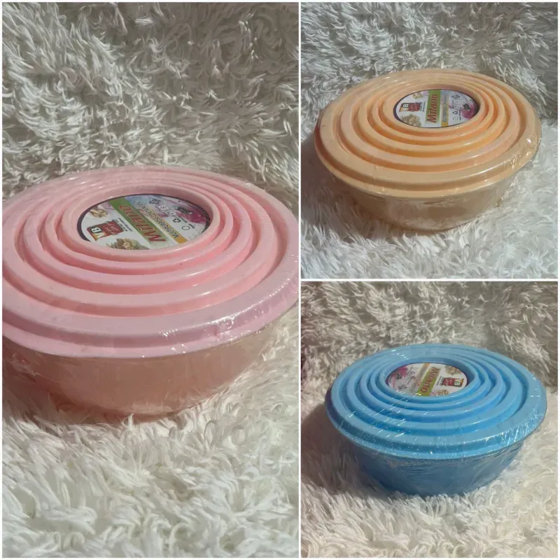 Set de 5 pozuelos plásticos redondos  