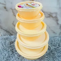 Set de 5 pozuelos plásticos redondos  