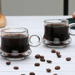 Set de 6 tazas de café transparentes 