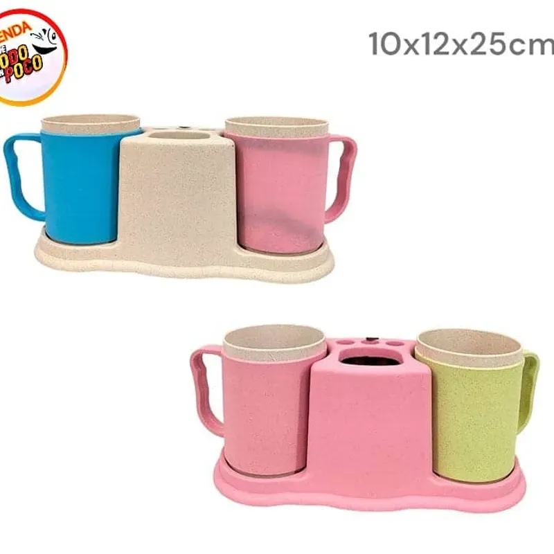 Conjunto de cepilleros y vasos 