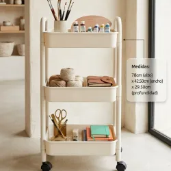 Organizador de 3 niveles con ruedas